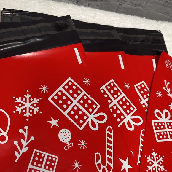 Poly Mailers Christmas Holiday Red White Mailer Shipping Envelope QTY:50 10”x13” - Picture 4 of 6